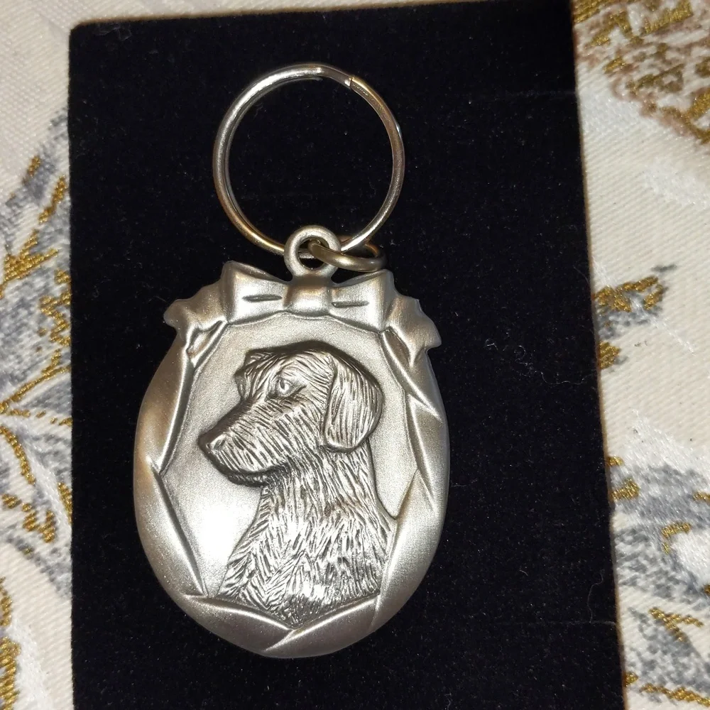 Labrador Avon Vintage Pewter Key Chain - Dog Pet New In Box Animal Lover